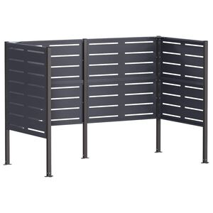 vidaXL Afvalcontainer scherm 167 x 85 x 113 cm Staal Antraciet
