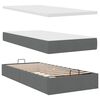 vidaXL Bed met matras 90x200 cm stof donkergrijs