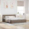 vidaXL Bedframe met hydraulische opslag en LED stof taupe 160x200 cm