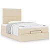 vidaXL Ottoman bed met matras 120x190cm stof cr&egrave;mekleurig