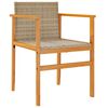 vidaXL Tuinstoelen 2 st poly rattan en massief hout beige