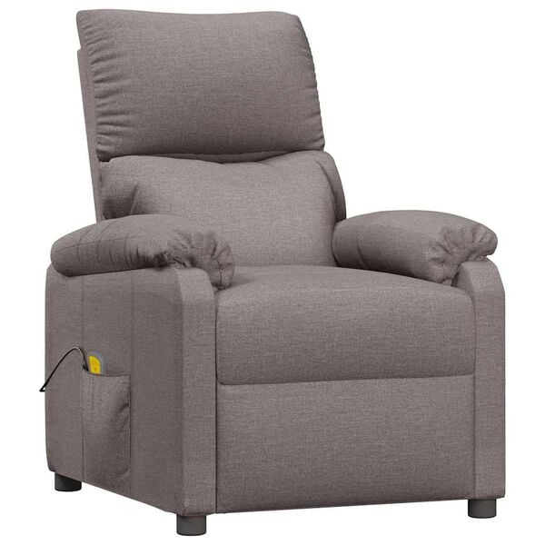 vidaXL Massagestoel stof taupe