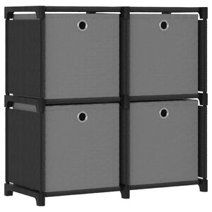 vidaXL Kast met 4 vakken met boxen 69x30x72,5 cm stof zwart