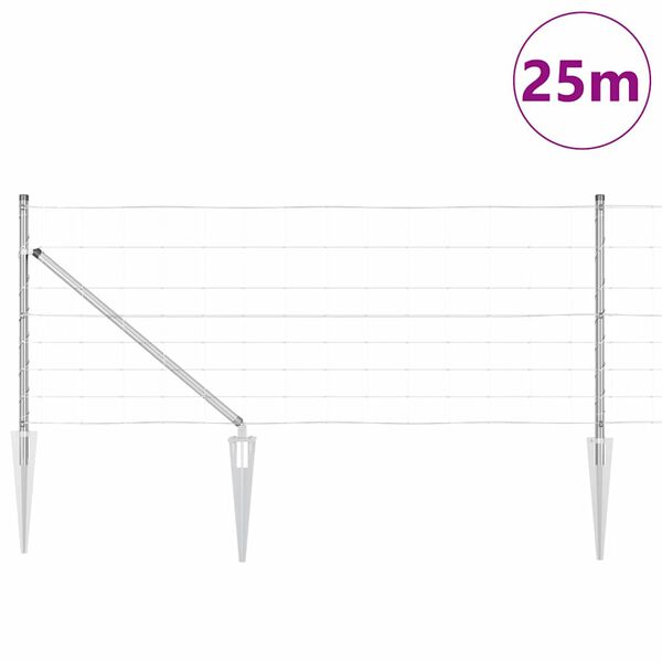 vidaXL Afrasteringspaal Gegalvaniseerd 25 x 0,8 m Staal