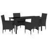vidaXL Tuin eettafelset 5 st Zwart poly rattan