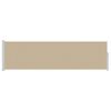 vidaXL Uittrekbaar Zijscherm 120 x 300 cm Polyester Rechthoekig Beige