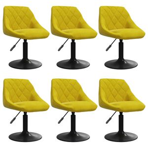 vidaXL Eetkamerstoelen draaibaar 6 st fluweel mosterdgeel