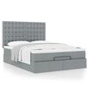 vidaXL Ottoman bed met matras 140x200cm stof lichtgrijs