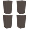 vidaXL Plantenbakken 4 st 32,5x32,5x57 cm polypropeen bruin