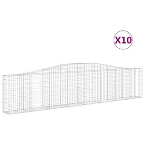 vidaXL Schanskorven 10 st gewelfd 400x30x80/100 cm ijzer