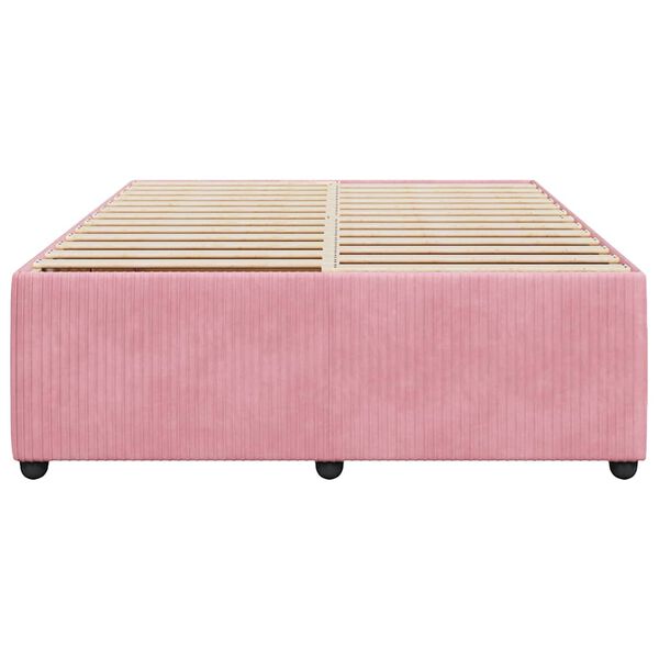 vidaXL Bedframe fluweel roze 140x200 cm