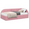 vidaXL Hoekbedframe met Matras 2 st Roze 90 x 190 cm Fluweel