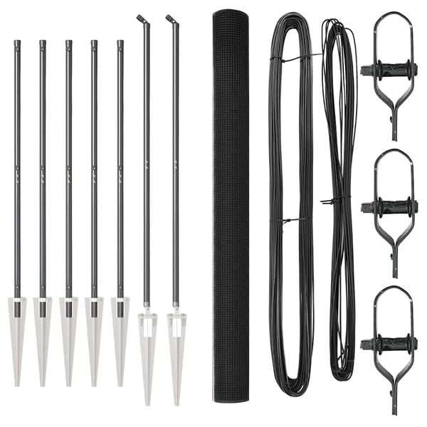 vidaXL Afrasteringspaal Grijs 10 x 1,6 m (25 x 25 mm gaas)