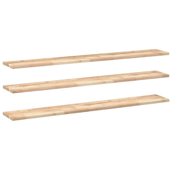 vidaXL Wandschappen 3 st zwevend 160x20x2 cm onbehandeld acaciahout