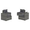 vidaXL 4-delige Loungeset met kussens poly rattan grijs