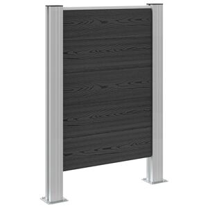 vidaXL Afvalbak Schutting Grijs 85 x 12 x 115 cm Aluminium en WPC