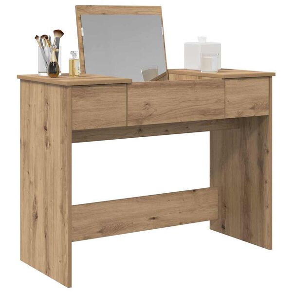 vidaXL Cosmetische Tafel met lade Artisan Eiken 100 x 45 x 76 cm