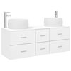 vidaXL Badkamerkastenset 3 st Wit 129 x 44,5 x 80 cm Bewerkt hout