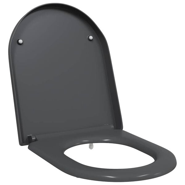 vidaXL Snelle Ontgrendel Toiletzitting Antraciet 46.2 x 36 x 4.3 cm