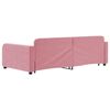 vidaXL Slaapbank met onderschuifbed en lades 100x200 cm fluweel roze