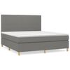 vidaXL Boxspring met matras stof donkergrijs 160x200 cm