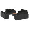 vidaXL 13-delige Loungeset met kussens poly rattan zwart