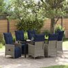vidaXL Tuin Eetset 7 pcs Grijs poly rattan