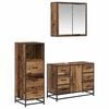 vidaXL Badkamermeubelset met lade 3 pcs Oud Hout Bewerkt hout