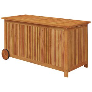 vidaXL Tuinbox met wieltjes 113x50x58 cm massief acaciahout
