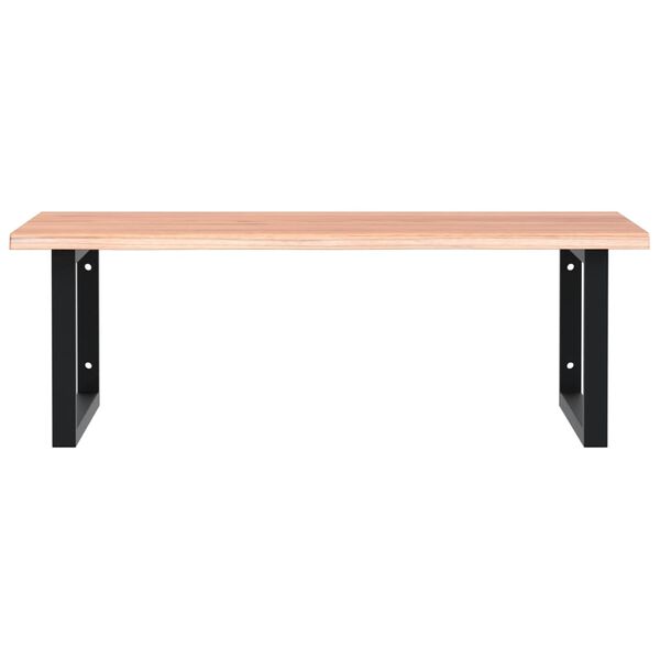 vidaXL Badkamer wandschap staal en massief eikenhout