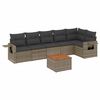 vidaXL 7-delige Loungeset met kussens poly rattan grijs