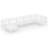 vidaXL 7-delige Loungeset massief grenenhout wit