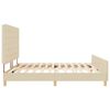 vidaXL Bedframe met hoofdeinde Cr&egrave;me 200 x 200 cm Stof