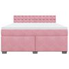 vidaXL Boxspring met matras fluweel roze 180x200 cm
