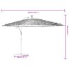 vidaXL Parasol met stalen paal 290x290x238 cm bruin