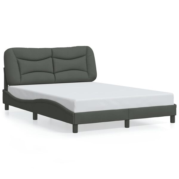 vidaXL Bedframe zonder matras "Hvar" stof donkergrijs 140x190 cm