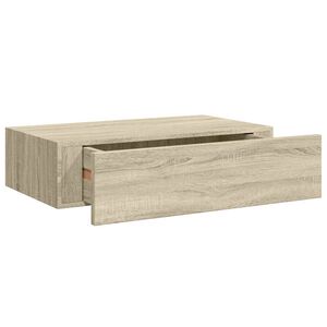 vidaXL Wandschap met lade 40x23,5x10 cm MDF eikenkleurig