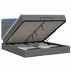 vidaXL Ottoman Bed met Matrassen en LED Donkergrijs 140 x 200 cm Stof