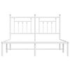 vidaXL Bedframe met hoofdbord metaal wit 140x200 cm