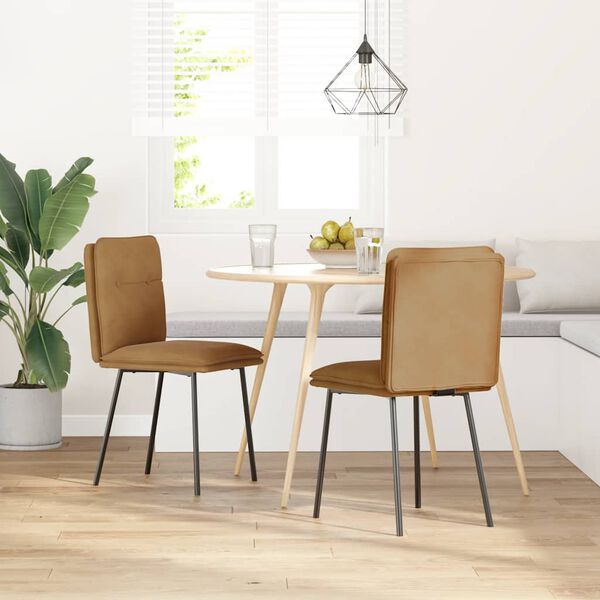 vidaXL Eetkamerstoelen 2 st fluweel bruin