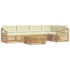 vidaXL Buiten bankenset met kussen 6 pcs Wit en cr&egrave;mekleurig Polyester