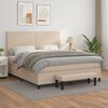vidaXL Boxspring met matras kunstleer cappuccinokleurig 160x200 cm
