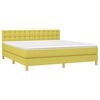 vidaXL Boxspring met matras en LED stof groen 160x200 cm