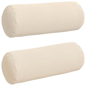 vidaXL Bolster Kussens 2 stuks Beige &Oslash; 25 x 70 cm Microvezel Stof