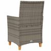 vidaXL Tuinstoelen 2 st met kussens poly rattan en massief hout grijs