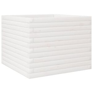 vidaXL Plantenbak 60x60x45,5 cm massief grenenhout wit