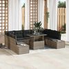 vidaXL Tuin Sofa Set met opslag 10 pcs Grijs Poly riet