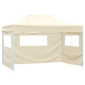 vidaXL Vouwtent met 3 wanden 3x4,5 m cr&egrave;me