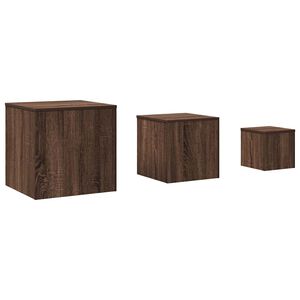 vidaXL Bijzettafels 3 st bewerkt hout bruin eikenkleur