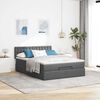 vidaXL Bed met matras 140x190 cm stof donkergrijs